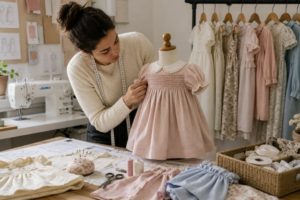 Corte y confección en Alta Costura de prendas infantiles